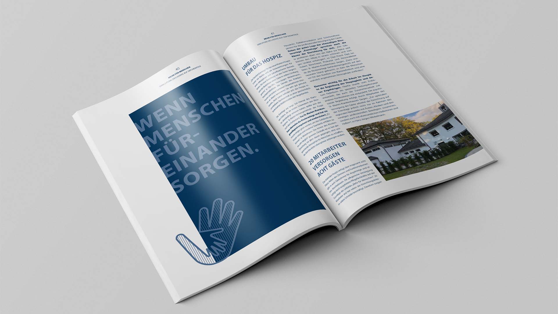 Geschäftsbericht Doppelseite für Marien Gesellschaft in Siegen